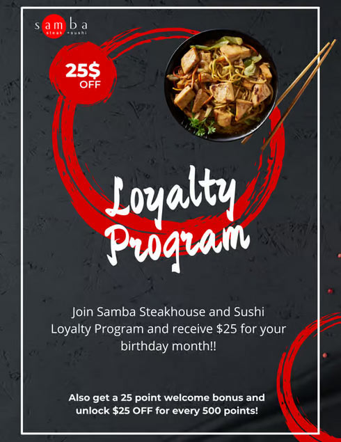 Join Our Loyalty Progam and Get $25 for your Birthday Month!!!